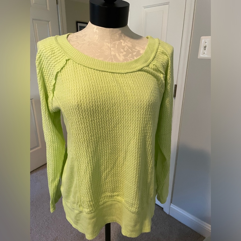 Anthropologie’s Eri and Ali’s soft green thermal.  Great under LB windbreaker